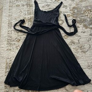 Reformation jersey midi dress with wrap around ties